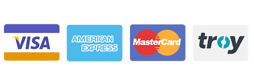 Kabul edilen kartlar: Visa, American Express, Mastercard, Troy